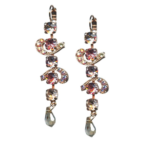 Mariana Earrings Finely Detailed Vintage Rose, Lt Amethyst, AB, & Silk Austrian Crystals Flamingo Africa Coll.