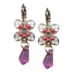 Mariana Earrings Charming Mulberry Pink, Rose, White Opal, & Clear Austrian Crystals Cherry Blossom Silk Road Coll. - Image 2