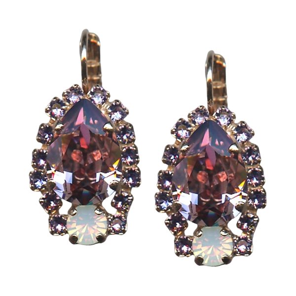 Mariana Earrings Exquisite Lt Amethyst & White Opal Austrian Crystals Purple Rain Cocktail Hour Coll.