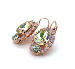 Earrings By Mariana Woman Shimmering Luminous Green and Opal Swarovski Crystals