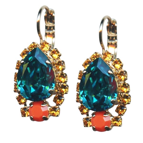 Earrings By Mariana Exquisite Blue Zircon, Topaz and Opal Swarovski Crystals