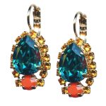 Earrings By Mariana Exquisite Blue Zircon, Topaz and Opal Swarovski Crystals - Image 3