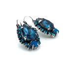 Earrings By Mariana Woman Royal and Caribbean Blue Opal Swarovski Crystals - Image 2