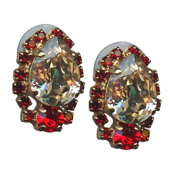 Mariana Earrings Exude Elegance Silk & Lt Siam Austrian Crystals My Treasures Coll.