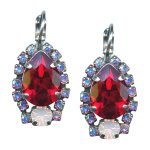 Mariana Earrings Glitzy AB, Crimson Red, & Pink Opal Austrian Crystals True Romance East Meets West Coll.