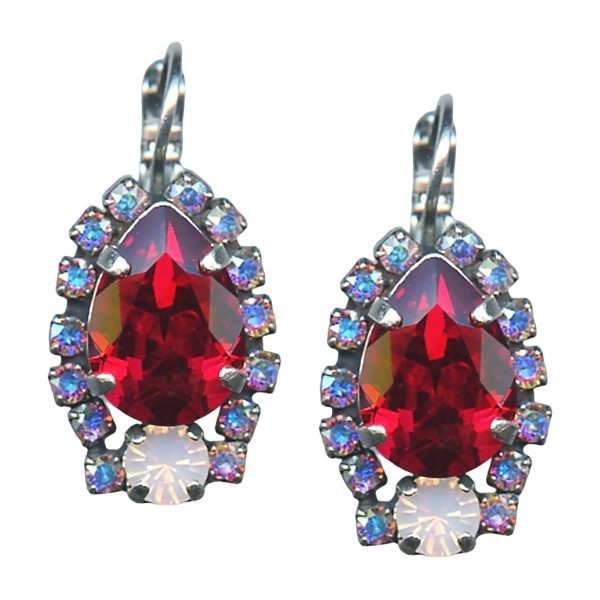 Mariana Earrings Glitzy AB, Crimson Red, & Pink Opal Austrian Crystals True Romance East Meets West Coll.