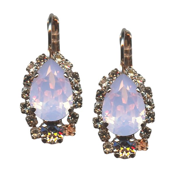 Mariana Earrings Fab Rose Opal & Champagne Austrian Crystals Pink Ice Gypsy Soul Coll.