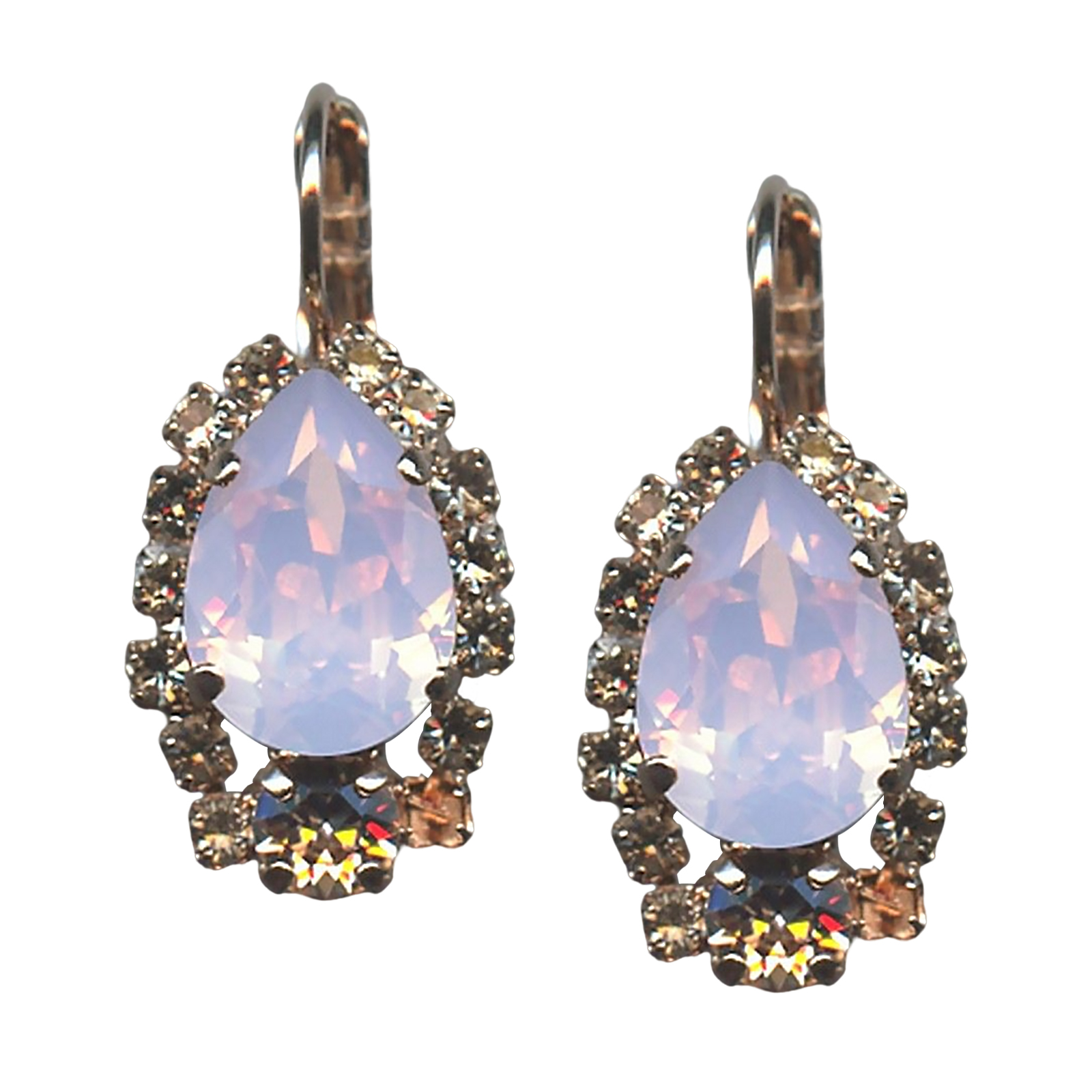 E-1259-1-3211-RG6(1) Mariana Earrings Fab Rose Opal & Champagne Austrian Crystals Pink Ice Gypsy Soul Coll. - Image 1