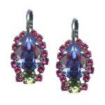 Mariana Earrings Beautiful Tanzanite, Fuchsia, & Olivine Austrian Crystals My Treasures Coll.