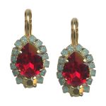 Earrings By Mariana Dynasty Coll. Luxurious Ruby and Chrysotile Opal Swarovski Crystals - Image 2