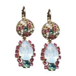 Mariana Earrings Exquisite White Opal, Lt Rose, Aquamarine, & Jonquil Austrian Crystals Margarita Cocktail Hour Coll. - Image 3