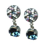 Mariana Earrings Simply Elegant Montana Blue, White Opal, & AB Austrian Crystals Mood Indigo Songbook Coll.