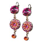 Mariana Earrings Glamorous Fuchsia & Hyacinth Austrian Crystals Lady Marmalade Songbook Coll.