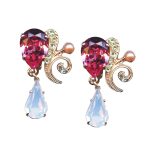 Mariana Earrings Lovely Rose, Silk, White Opal, & Pearl Austrian Crystals My Treasures Coll.