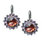 Mariana Earrings Gorgeous Rose Peach & Violet Austrian Crystals Joy Nirvana Coll.