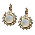 Mariana Earrings Timeless White Opal & Lt Peach Austrian Crystals Summer Palace Silk Road Coll. - Image 3