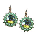 Mariana Earrings Preppy Apple Green & Green Turq Austrian Crystals Oasis Silk Road Coll. - Image 3