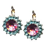 Earrings By Mariana Woman Lovely Light Rose and Aquamarine Swarovski Crystals