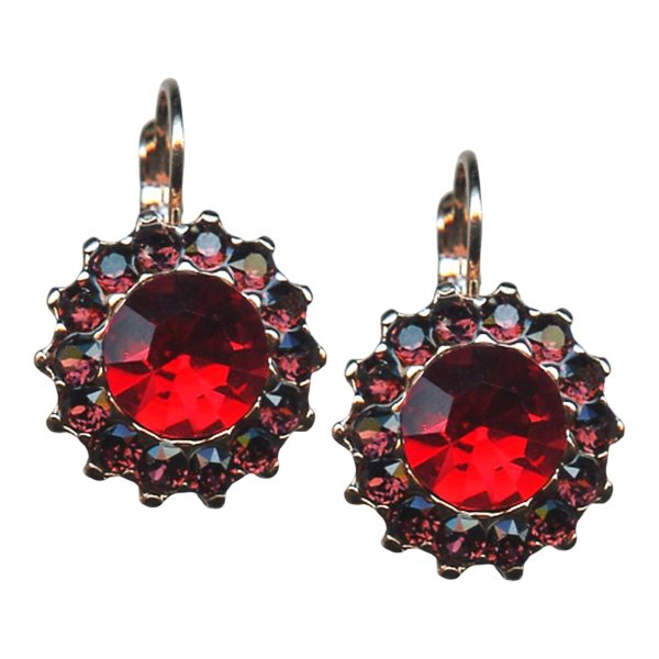 Earrings By Mariana Woman Stunning Ruby and Burgundy Swarovski Crystals