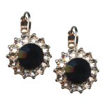 Mariana Earrings Luxurious Jet Black & Golden Shadow Austrian Crystals Black Velvet Songbook Coll. - Image 3