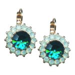 Mariana Earrings Lustrous Blue Zircon & Pacific Opal Austrian Crystals Congo Africa Coll. - Image 2