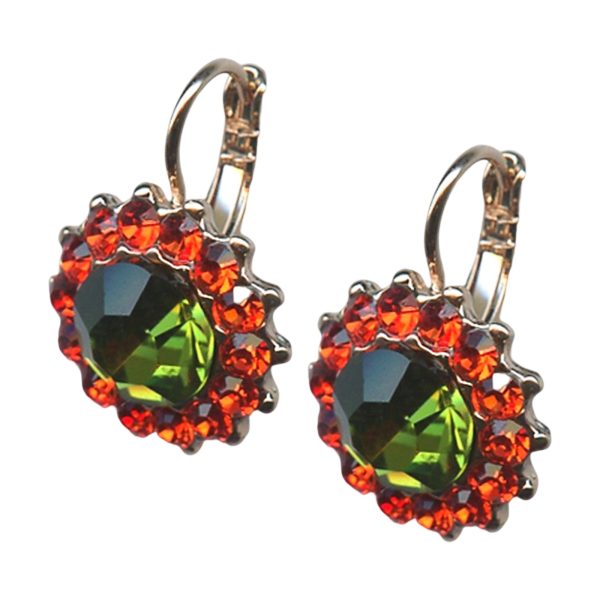 Mariana Earrings Fab Floral Olivine & Hyacinth Austrian Crystals My Treasures Coll.