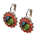 Mariana Earrings Fab Floral Olivine & Hyacinth Austrian Crystals My Treasures Coll. - Image 2