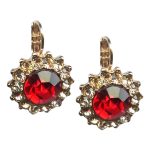 Earrings By Mariana Woman Elegant Light Siam and Light Peach Swarovski Crystals - Image 2