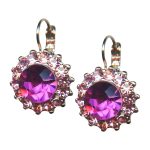 Mariana Earrings Sassy Fuchsia & Lt Rose Austrian Crystals Saba Caribbean Life Coll. - Image 3