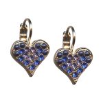 Earrings By Mariana Woman Heart Shape Sapphire and Marbled Blue Swarovski Crystals