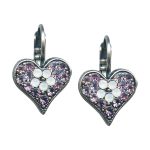 Earrings By Mariana Cocktail Hour Coll. Elegant White Opal and Amethyst Swarovski Crystals - Image 2