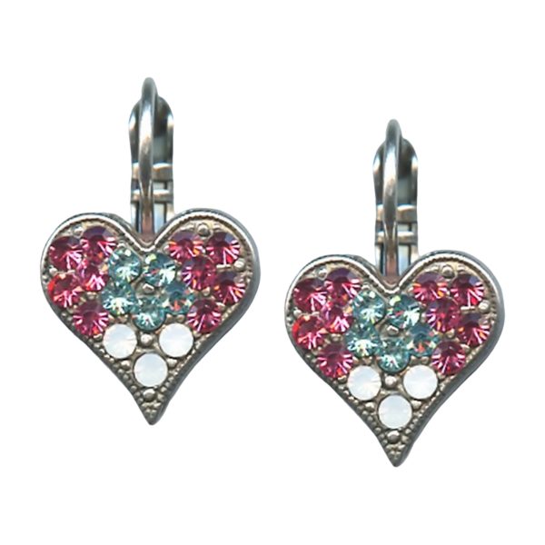Mariana Earrings Glamorous Rose, Aquamarine, & White Opal Austrian Crystals Margarita Cocktail Hour Coll.