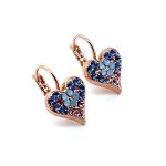 Earrings By Mariana Woman Precious Rose and Blue Opal Swarovski Crystals - Image 3