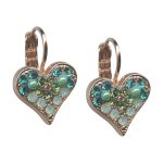 Earrings By Mariana Africa Coll. Heart Shape Peridot and Blue Zircon Swarovski Crystals