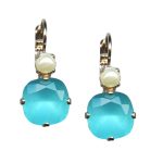 Mariana Earrings Simply Elegant Pearl Mineral & Turquoise Austrian Crystals My Treasures Coll.