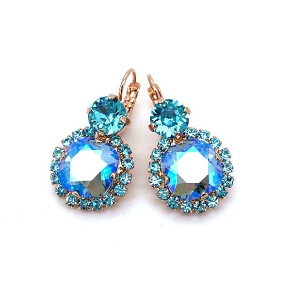 Earrings By Mariana My Treasures Coll. Charming Blue Opal & Aquamarine Austrian Crystals