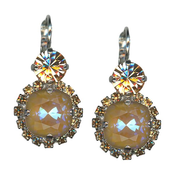 Mariana Earrings Glitzy Sun Kissed Horizon, Golden Shadow, & Lt Colorado Topaz Austrian Crystals Out Of Africa Winter 2021 Coll.