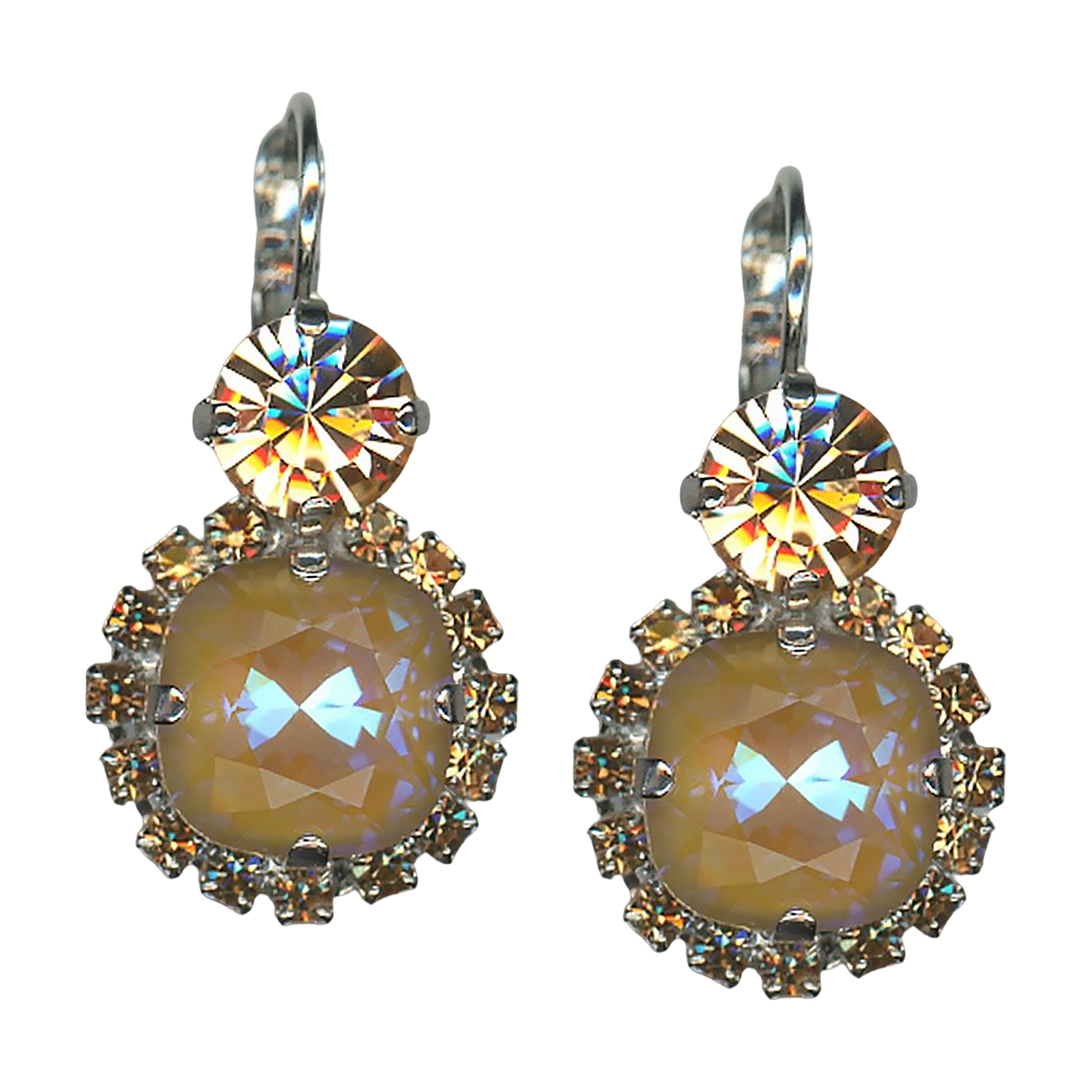 E-1326-10-1136-SP6(1) Mariana Earrings Glitzy Sun Kissed Horizon, Golden Shadow, & Lt Colorado Topaz Austrian Crystals Out Of Africa Winter 2021 Coll. - Image 1