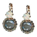 Mariana Earrings Alluring Dk Grey, White Opal, & Black Diamond Austrian Crystals French Silk The Sweet Life Coll. - Image 3