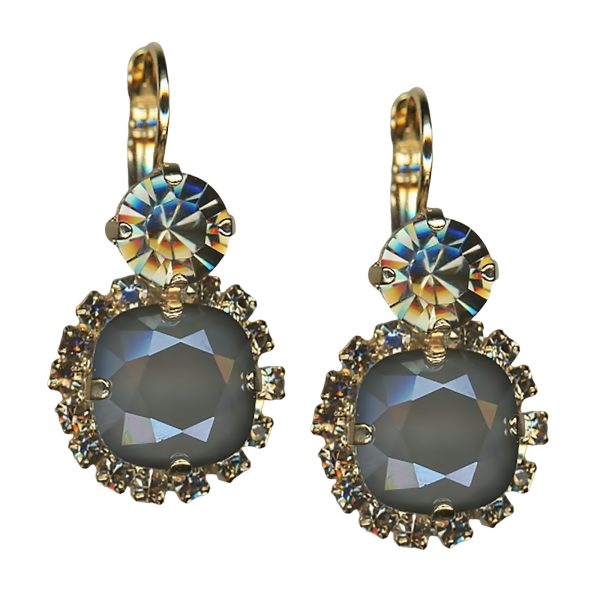 Mariana Earrings Timeless Dk Grey & Black Diamond Austrian Crystals My Treasures Coll.