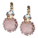 Mariana Earrings Precious Rose Opal, Lt Rose, & Vintage Rose Austrian Crystals Antigua Caribbean Life Coll.