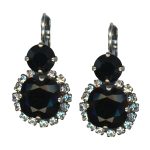 Mariana Earrings Fab Jet Black & Clear Austrian Crystals Checkmate Cocktail Hour Coll.