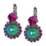 Mariana Earrings Sophisticated Laguna Delite & Fuchsia Austrian Crystals My Treasures Coll. - Image 3