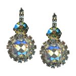 Earrings By Mariana Woman Glitzy Luminous Green and Moonlight Swarovski Crystals - Image 3