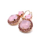 Earrings By Mariana Love Joy Of Life Coll. Precious Rose Quartz Mineral, Rose Opal, & Lt Rose Austrian Crystals - Image 2