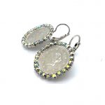 Earrings By Mariana Coin Encrusted Clear AB Swarovski Crystals - Image 2