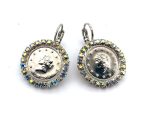 Earrings By Mariana Coin Encrusted Clear AB Swarovski Crystals
