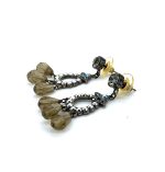 Mariana Earrings Dangling Black Diamond, Jet Black, AB, & Jet Hematite Austrian Crystals Inspiration Coll. - Image 2