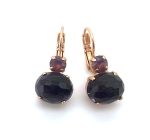Mariana Earrings Adorable Amethyst Mineral & Burgundy Austrian Crystals My Treasures Coll.