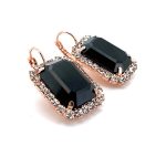 Earrings By Mariana Woman Dazzling Jet Black and Clear Swarovski Crystals - Image 3